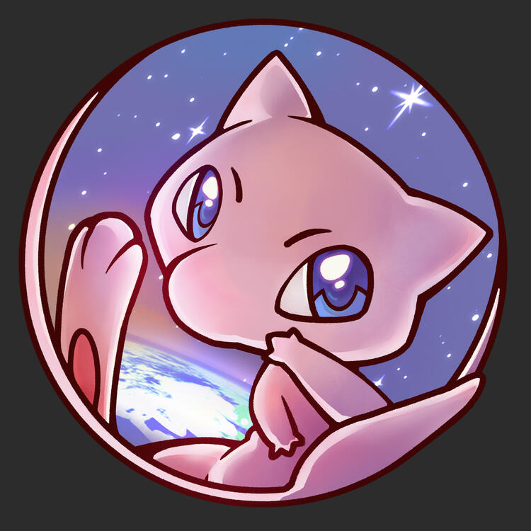 Ilustração do Pokémon Mew.