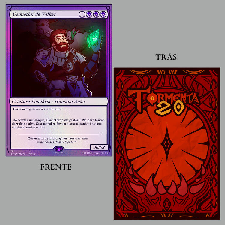 Ilustração de carta colecionável baseado no estilo de "Magic The Gathering".