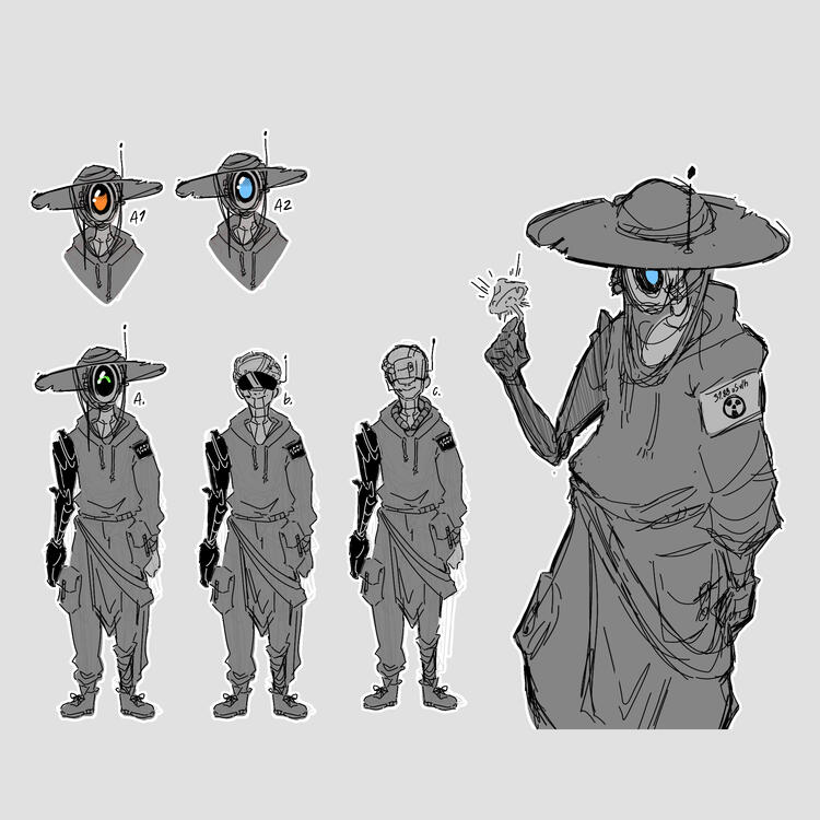 Conceito de "B3nício", personagem principal da bíblia "Project Fungi".