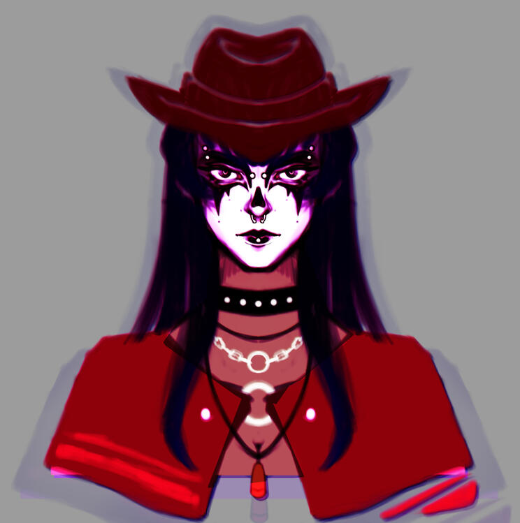 Conceito de rosto da personagem "Fantasma Branco".
